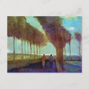 Postal Vincent Van Gogh - Camino rural con dos figuras