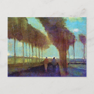 Postal Vincent Van Gogh - Camino rural con dos figuras