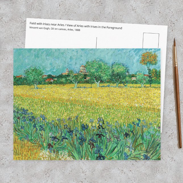 Postal Vincent van Gogh - Campo con lirios cerca de Arlés (Subido por el creador)