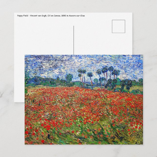 Postal Vincent van Gogh - Campo de amapola (Anverso / Reverso)