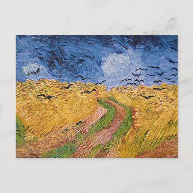 Postal Vincent van Gogh | Campo de rueda con cuervos, 189 (Anverso)