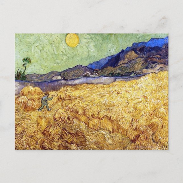 Postal Vincent Van Gogh - Campo De Trigo Con Calor Y Sol (Anverso)