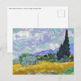Postal Vincent Van Gogh - Campo de trigo con cipreses