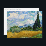 Postal Vincent Van Gogh - Campo de trigo con cipreses<br><div class="desc">Campo de trigo con cipreses / Champ de ble avec cypres - Vincent Van Gogh, julio 1889</div>