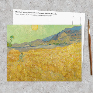 Postal Vincent van Gogh - Campo de trigo con segador