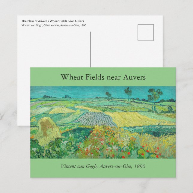 Postal Vincent van Gogh - Campos de Trigo cerca de Auvers (Anverso / Reverso)