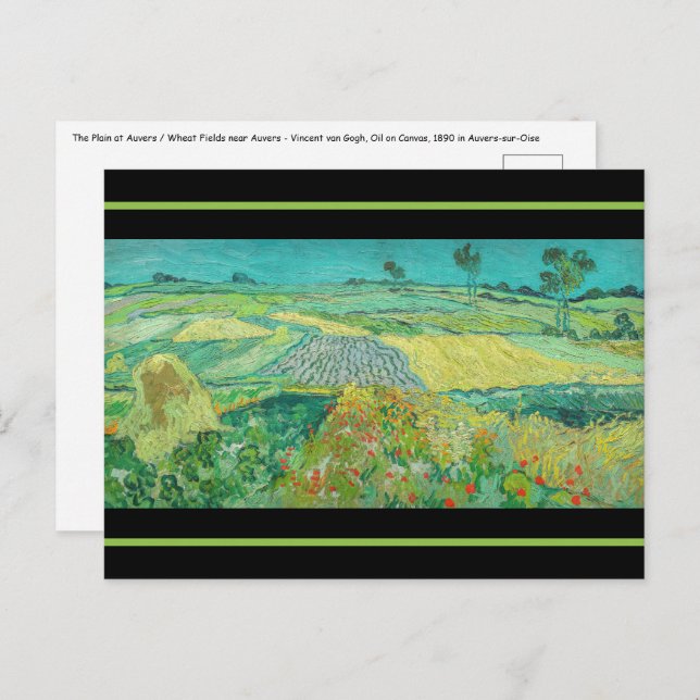 Postal Vincent van Gogh - Campos de Trigo cerca de Auvers (Anverso / Reverso)
