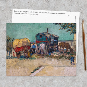 Postal Vincent Van Gogh - Caravanas, campamento gitano ce