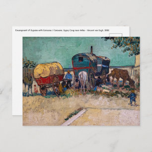 Postal Vincent Van Gogh - Caravanas, campo gitano cerca d