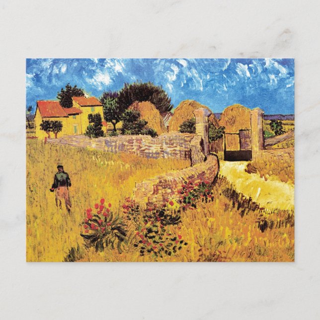 Postal Vincent Van Gogh - Casa De Campo En El Bella Artes (Anverso)