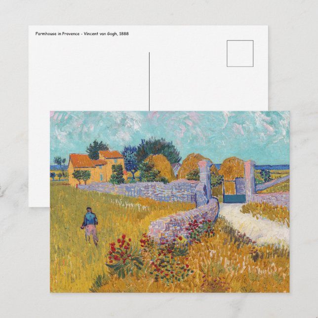 Postal Vincent van Gogh - Casa de campo en Provenza (Anverso / Reverso)