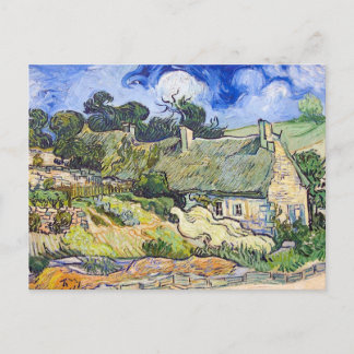 Postal Vincent Van Gogh - Casas con techos de paja