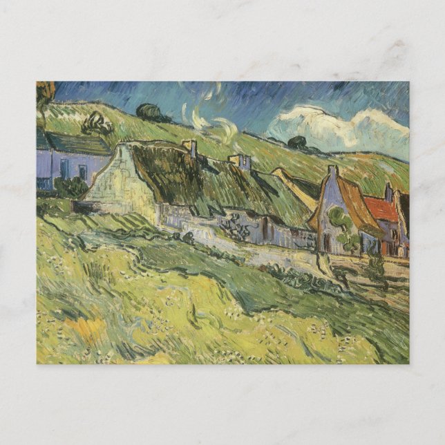 Postal Vincent van Gogh - Casas de paja (Anverso)