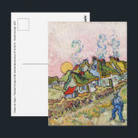 Postal Vincent van Gogh - Casas y Figura<br><div class="desc">Casas y figuras / Casas de campo con paja en la reminiscencia del sol del Norte - Vincent van Gogh,  1890</div>