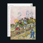 Postal Vincent van Gogh - Casas y Figura<br><div class="desc">Casas y figuras / Casas de campo con paja en la reminiscencia del sol del Norte - Vincent van Gogh,  1890</div>