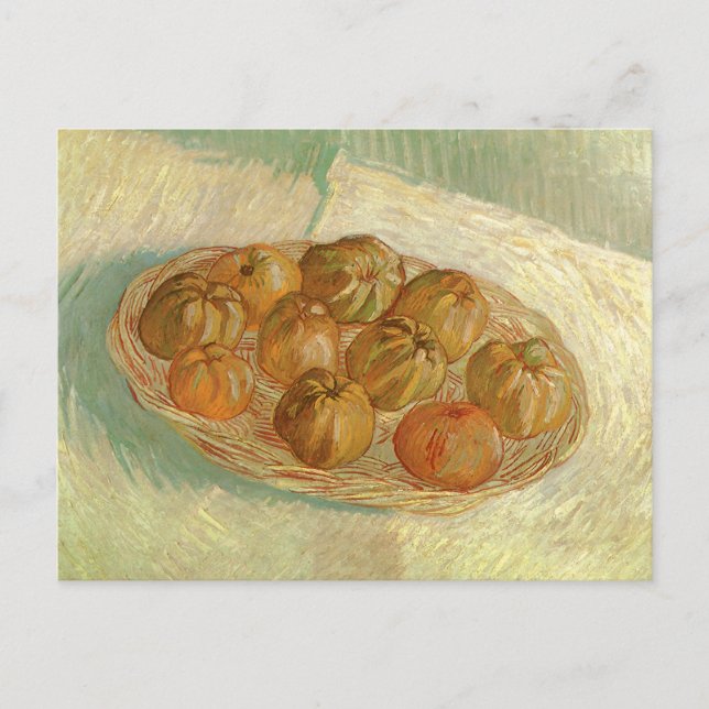 Postal Vincent van Gogh - Cesta de manzanas de vida fija (Anverso)