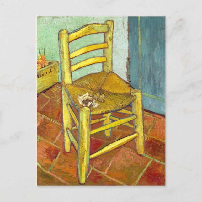 Postal Vincent Van Gogh Chair con tubería (Anverso)