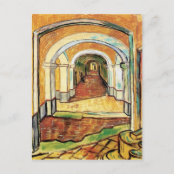 Vincent van Gogh corredor en el asilo pintura bellas artes en Blanco Tarjeta de felicitación