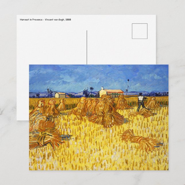 Postal Vincent van Gogh - Cosecha en Provenza (Anverso / Reverso)