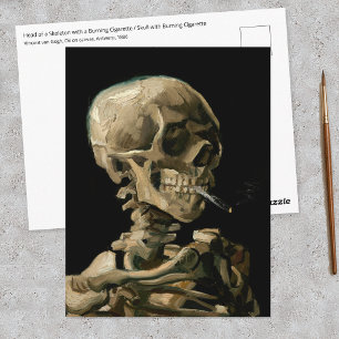 Postal Vincent van Gogh - Cráneo con cigarrillo encendido
