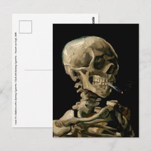 Postal Vincent van Gogh - Cráneo con cigarrillo encendido