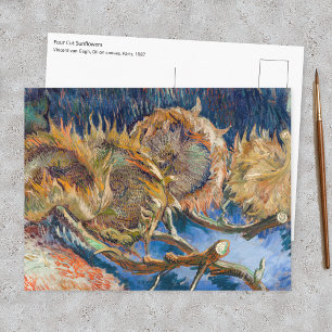 Postal Vincent van Gogh - Cuatro girasoles cortados