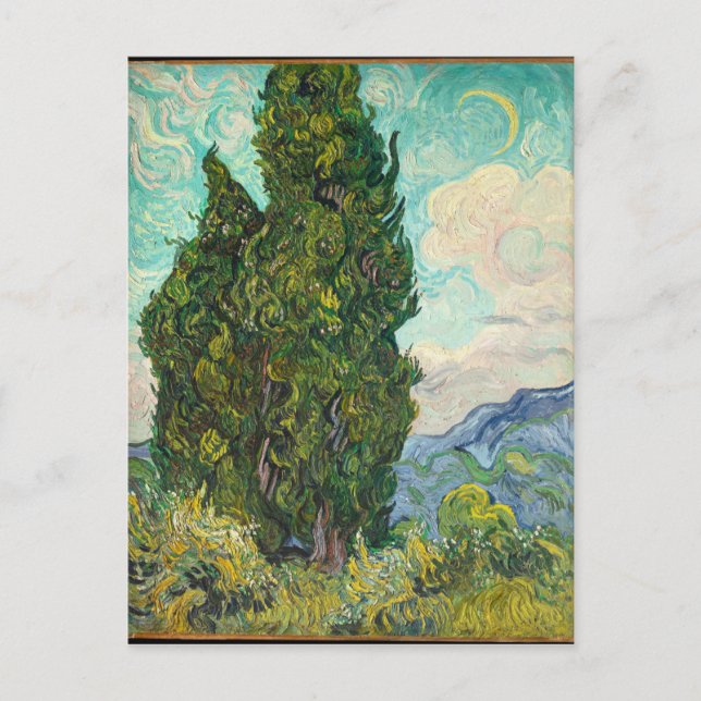 Postal Vincent Van Gogh Cypresses (Anverso)