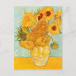 Postal Vincent Van Gogh Doce girasoles en un arte de enve<br><div class="desc">Vincent Van Gogh Doce girasoles en una postal de arte grandioso</div>