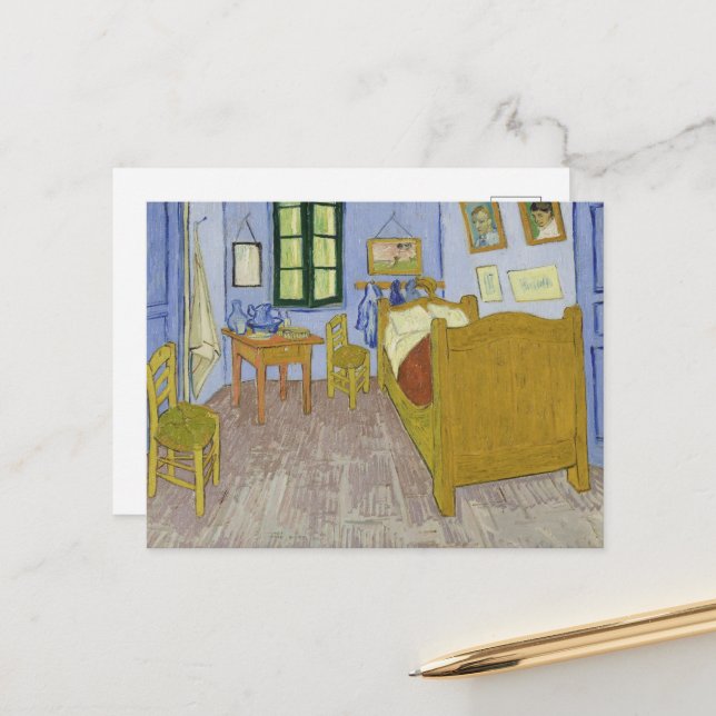 Postal Vincent Van Gogh, dormitorio en Arles, tercera ver (Anverso/Reverso In Situ)