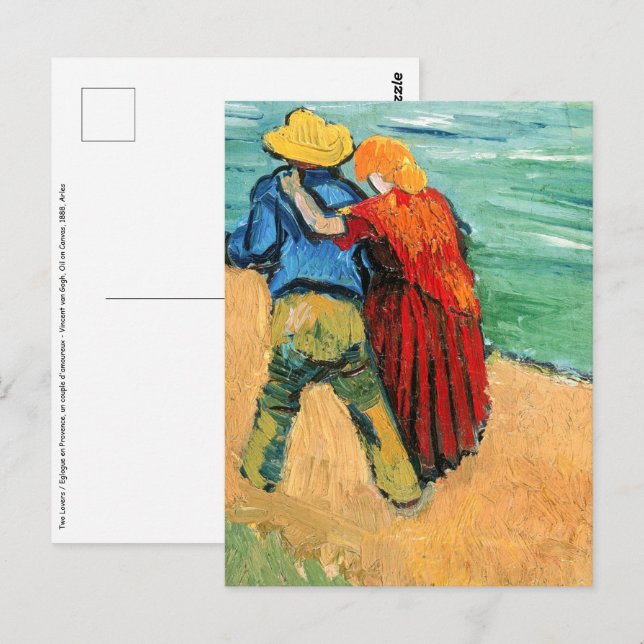 Postal Vincent van Gogh - Dos amantes (Anverso / Reverso)