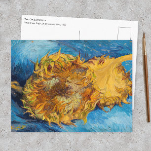 Postal Vincent van Gogh - Dos girasoles cortados