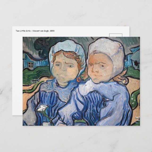 Postal Vincent van Gogh - Dos niñas pequeñas (Anverso / Reverso)