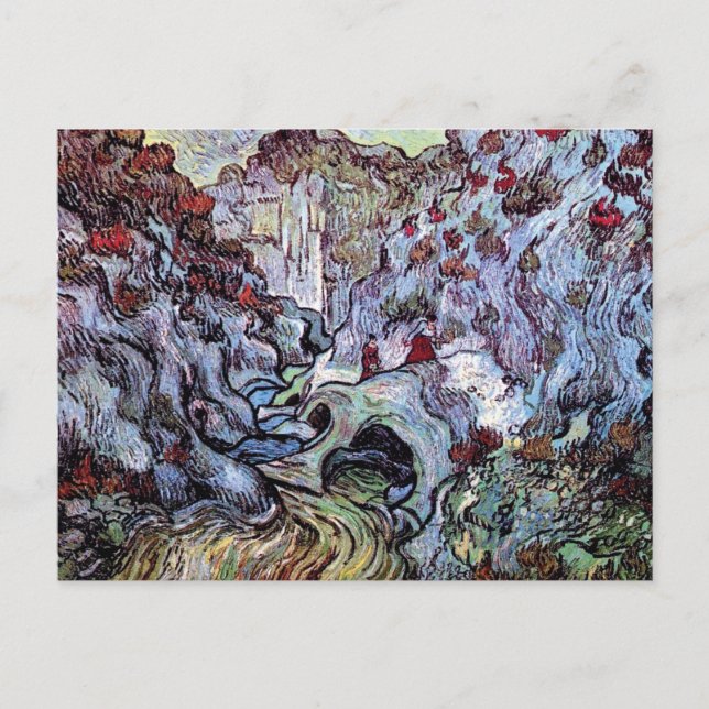 Postal Vincent Van Gogh - El Barranco (Les Peiroulets) (Anverso)