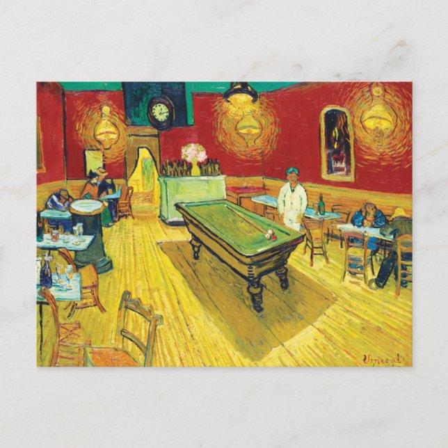 Postal Vincent Van Gogh El Café de Noche (Le café de nuit (Anverso)