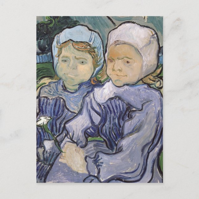 Postal Vincent van Gogh el | dos niñas, 1890 (Anverso)