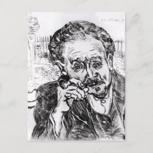 Postal Vincent van Gogh el   el hombre con el tubo
