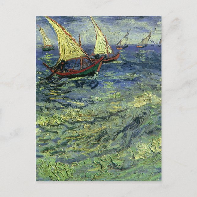 Postal Vincent van Gogh - El paisaje marino de Saintes Ma (Anverso)