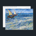 Postal Vincent van Gogh - El paisaje marino de Saintes-Ma<br><div class="desc">Seascape en Saintes-Maries - Vincent van Gogh,  Oil on Canvas,  1888</div>