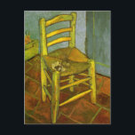 Postal Vincent van Gogh - El presidente de Vincent con su<br><div class="desc">Vincent's Chair con His Pipe (1882) de Vincent van Gogh es una pintoresca del impresionismo del arte fino y de la pintura de la vida. El sillón de mimbre de Vincent van Gogh con su pipa sobre él. La silla estaba en la Casa Amarilla en Arles. Sobre el artista: Vincent...</div>