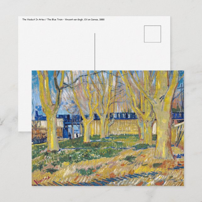 Postal Vincent van Gogh - El tren azul (Anverso / Reverso)