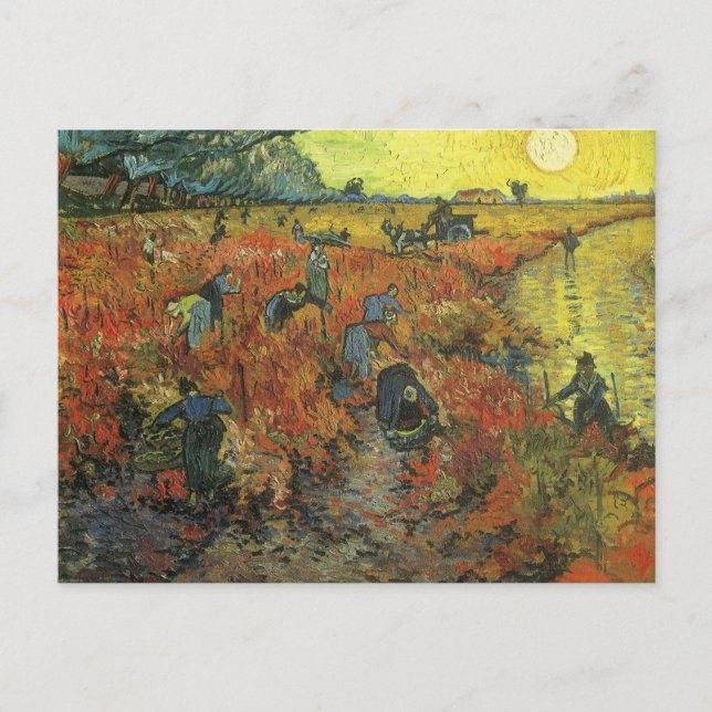 Postal Vincent van Gogh - El Viñedo Rojo (Anverso)