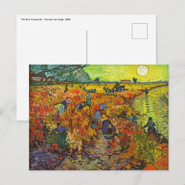 Postal Vincent van Gogh - El Viñedo Rojo (Anverso / Reverso)