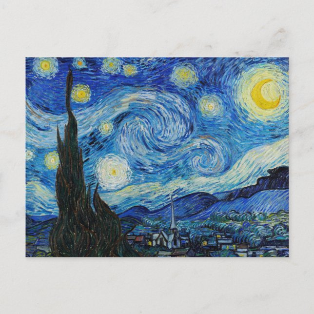 Postal Vincent Van Gogh es la noche estrellada (Anverso)
