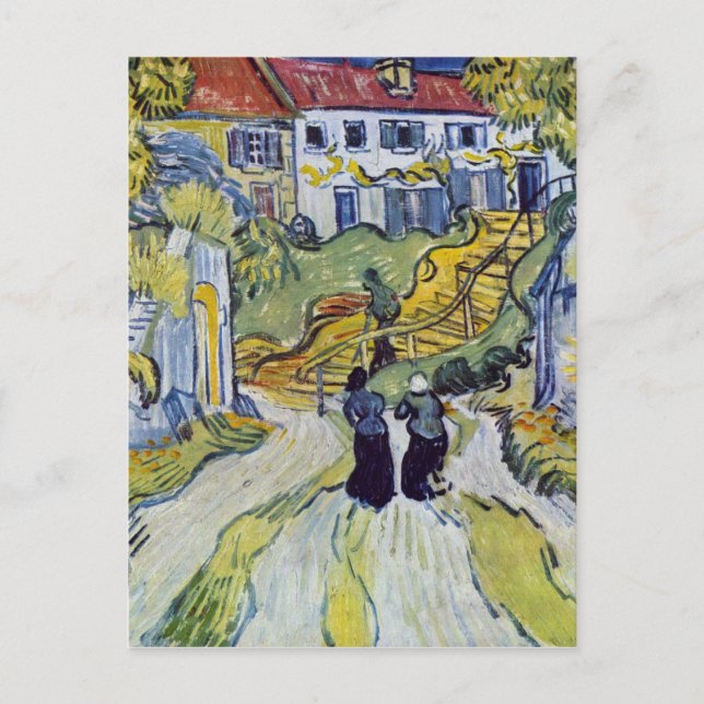 Postal Vincent van Gogh - Escalera en Auvers (Anverso)