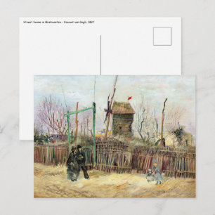 Postal Vincent van Gogh - Escena callejera en Montmartre