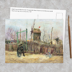Postal Vincent van Gogh - Escena callejera en Montmartre