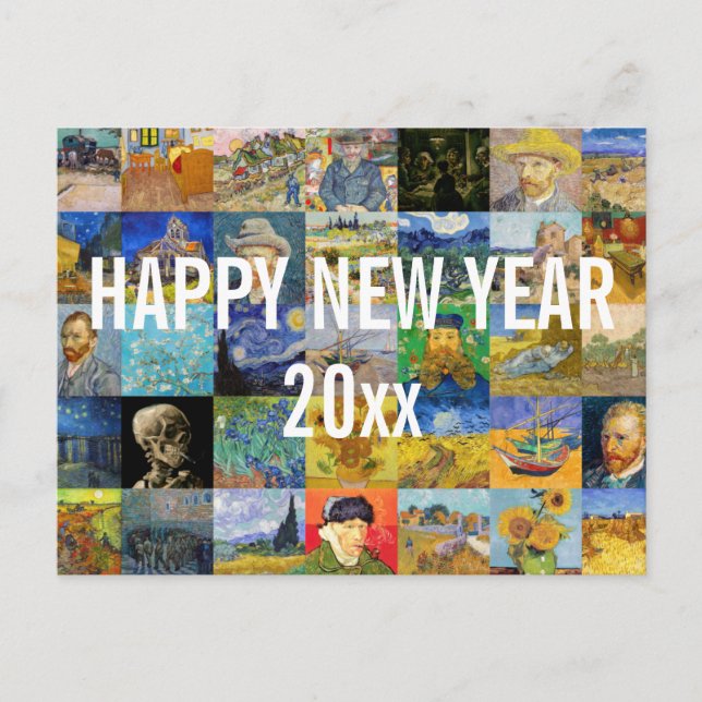 Postal Vincent van Gogh - Feliz Año Nuevo (Anverso)