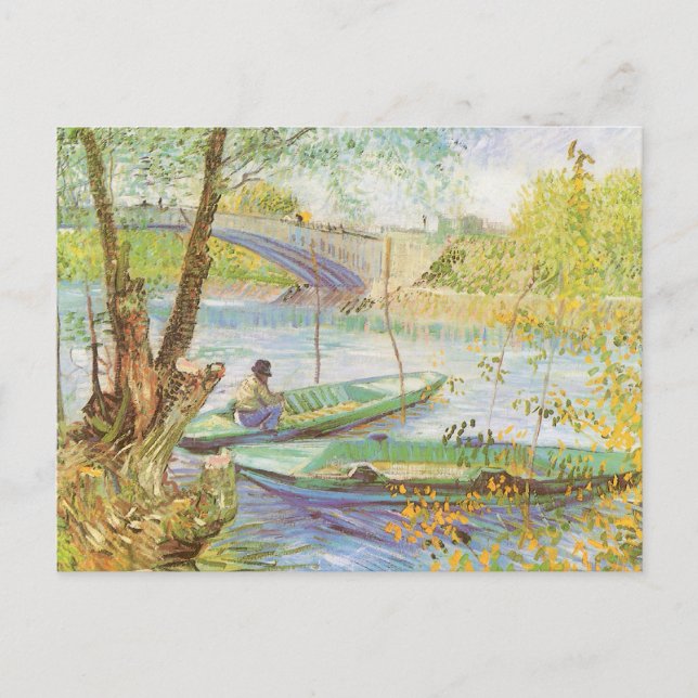 Postal Vincent van Gogh Fishing in Spring, Pont de Clichy (Anverso)