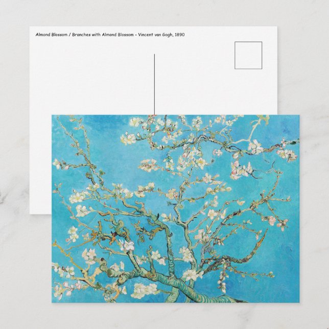 Postal Vincent van Gogh - Flor de Almendro (Anverso / Reverso)