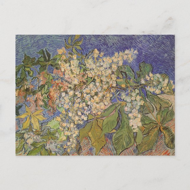 Postal Vincent van Gogh - Florecientes ramas de castaño (Anverso)
